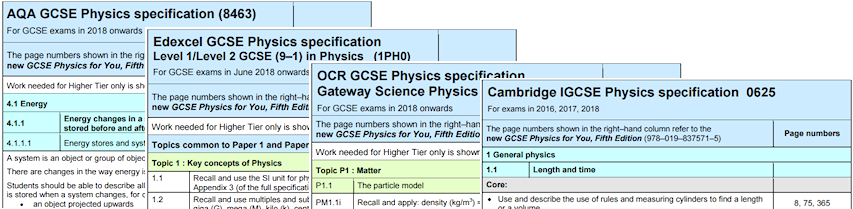 GCSE Physics examination specification