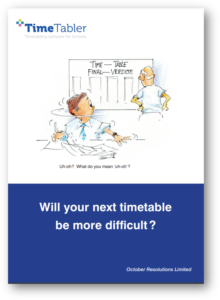 "Will your next timetable be more difficult" Booklet Cover